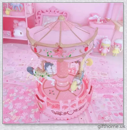 Carousel Music Box with Elegant Figurines and Soft Lighting, Crafted with Premium Materials for a Mesmerising Musical Experience