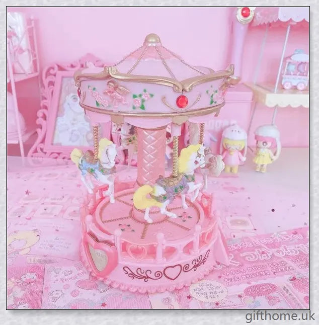 Carousel Music Box with Elegant Figurines and Soft Lighting, Crafted with Premium Materials for a Mesmerising Musical Experience