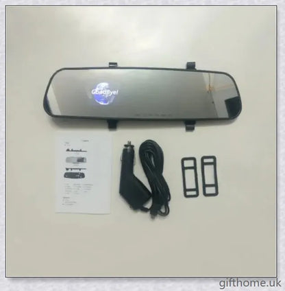 1080P HD Rearview Mirror Driving Recorder with motion detection, collision sensors, and a broad 100-degree lens angle for comprehensive in-car security