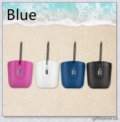 A durable ABS plastic storage bucket with a password lock, ideal for keeping valuables secure during outdoor activities.