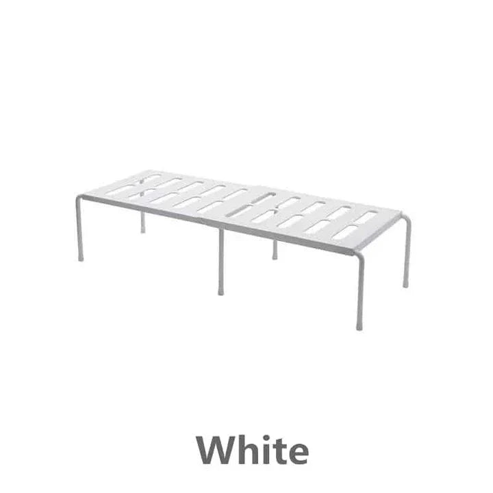 Premium white kitchen storage shelf with a modern and sleek design, providing ample storage space for kitchen essentials.