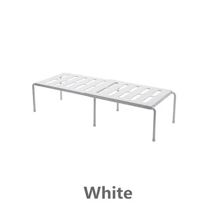 Premium white kitchen storage shelf with a modern and sleek design, providing ample storage space for kitchen essentials.
