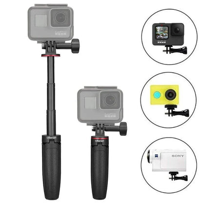 Compact Vlog Tripod - Portable, extendable mini tripod for action cameras, with various angle and height adjustments