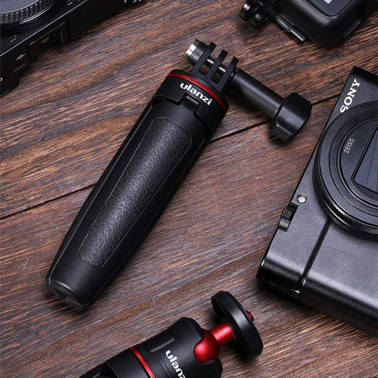 Compact Vlog Tripod - Portable, extendable mini tripod for action cameras, with various angle and height adjustments