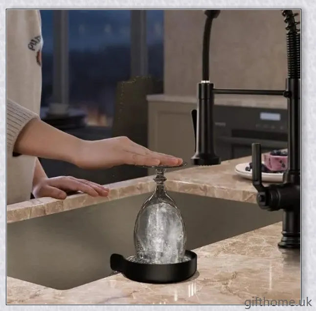 Enovo Glass Rinser for Sink - Automatic Glass Washer for Kitchen and Bar, Powerful Water Jets for Thorough Cleaning