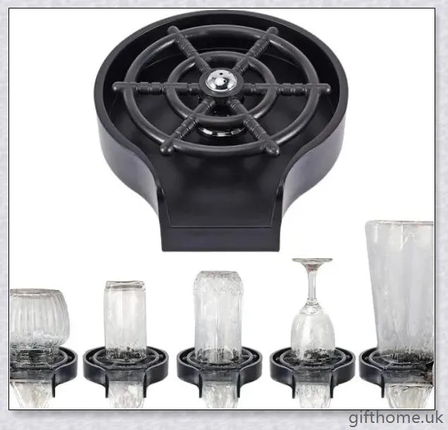 Enovo Glass Rinser for Sink - Automatic Glass Washer for Kitchen and Bar, Powerful Water Jets for Thorough Cleaning