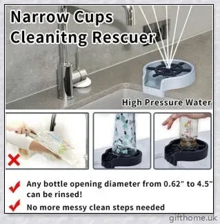 Enovo Glass Rinser for Sink - Automatic Glass Washer for Kitchen and Bar, Powerful Water Jets for Thorough Cleaning