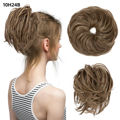 Bud Bun Artificial Hair Bun - Natural Fluffy Long Beard Curly Hair Bun Lazy Updo Chignon