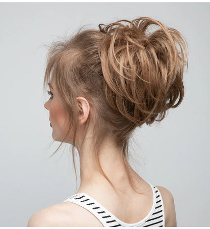 Bud Bun Artificial Hair Bun - Natural Fluffy Long Beard Curly Hair Bun Lazy Updo Chignon
