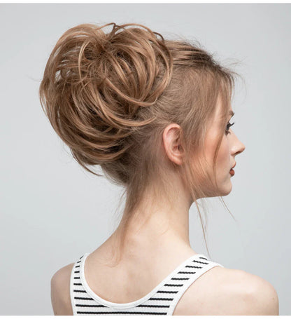 Bud Bun Artificial Hair Bun - Natural Fluffy Long Beard Curly Hair Bun Lazy Updo Chignon