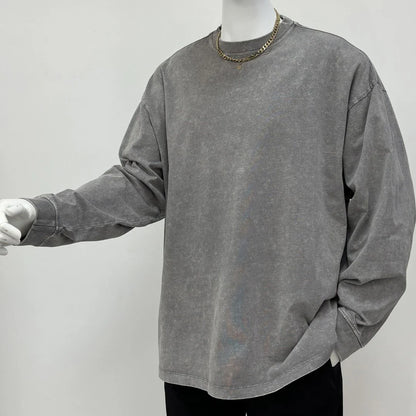Men's Purified Cotton Long Sleeve Loose Shirt in a range of sophisticated colours, featuring a relaxed, yet refined, fit and premium-quality construction.