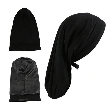 Women's adjustable satin nightcap in various colours with cotton lining