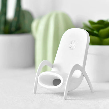 Stylish wireless charging stand with premium materials and fast Qi charging capabilities for Apple and Android smartphones