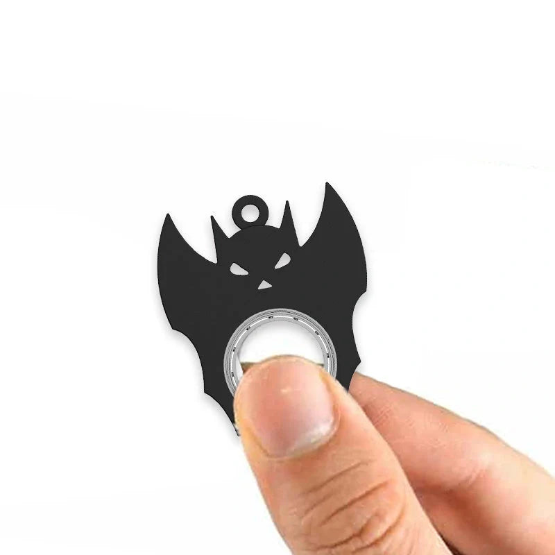 Halloween Bat Demon Ghost Keychain Fidget Spinner Toy - Black