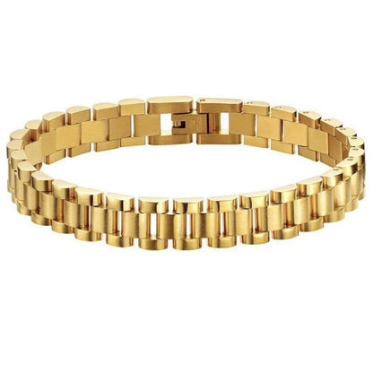 Stylish titanium steel bracelet watch for women with geometric design and adjustable length.