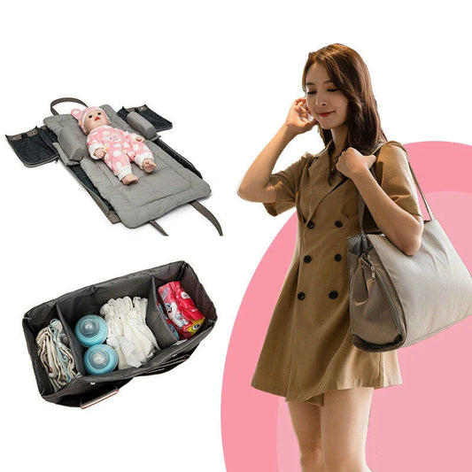 A premium quality mother and baby bag made from soft, durable Oxford cloth with a large 20-35L capacity, versatile backpack or shoulder bag design, and customisable interior pockets.