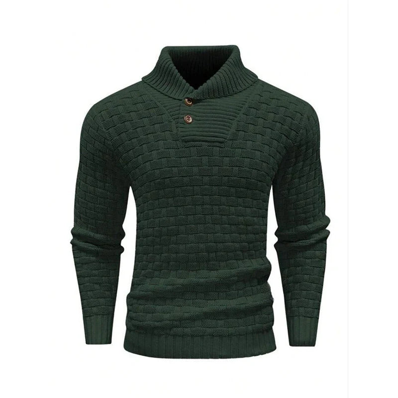 Men's slim button turtleneck sweater in various colours for stylish winter wear