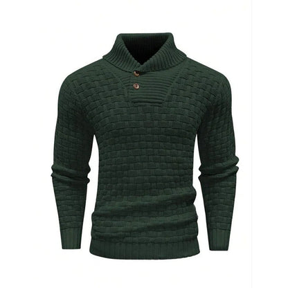 Men's slim button turtleneck sweater in various colours for stylish winter wear