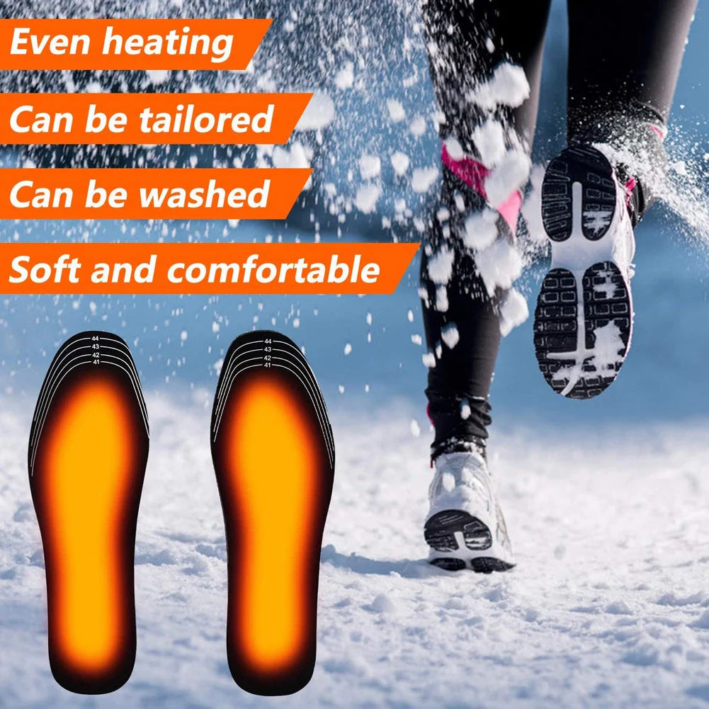 USB heated insoles for boots and sneakers with customisable fit and even heat distribution