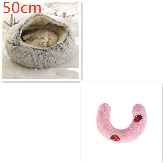 Cozy and comfortable 2-in-1 pet bed for cats and dogs, featuring plush, warm, and soft materials