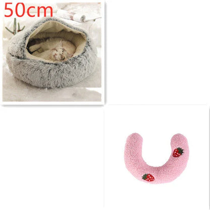 Cozy and comfortable 2-in-1 pet bed for cats and dogs, featuring plush, warm, and soft materials