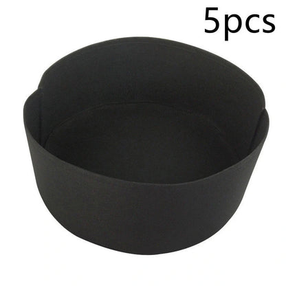 Round black and green fabric grow bags for garden plants with automatic drainage