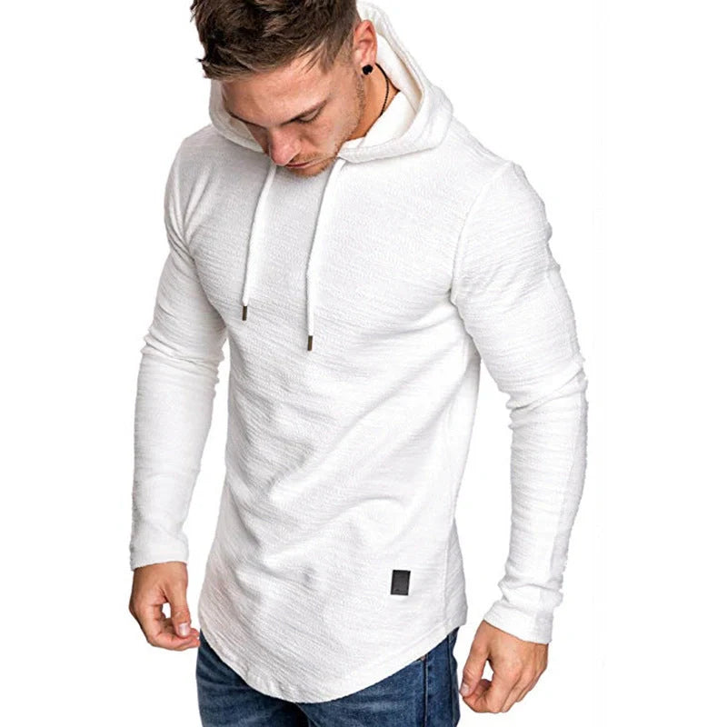 Men's slim-fit cotton blend hoodie in various colours