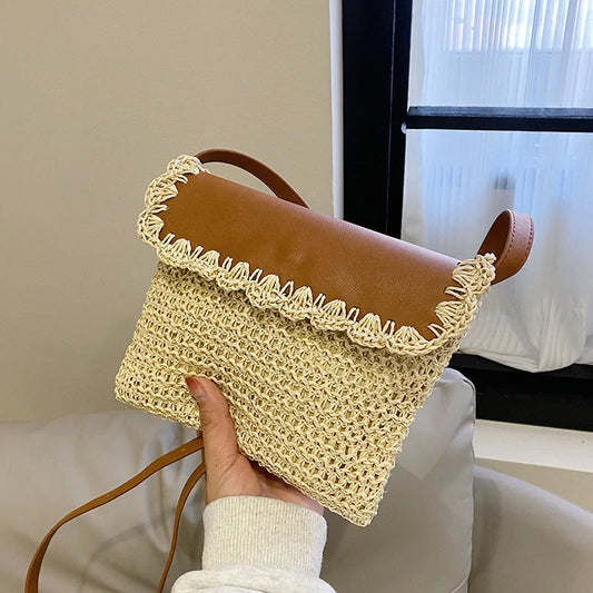 Women's straw western style crossbody bag in various colours