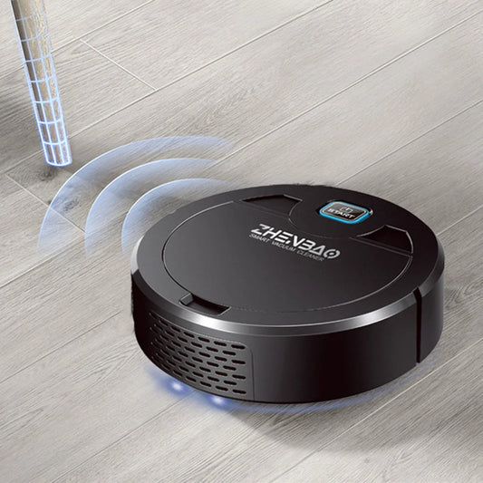 Slim robot vacuum cleaner with UV lamp for pet hairs and hard floors