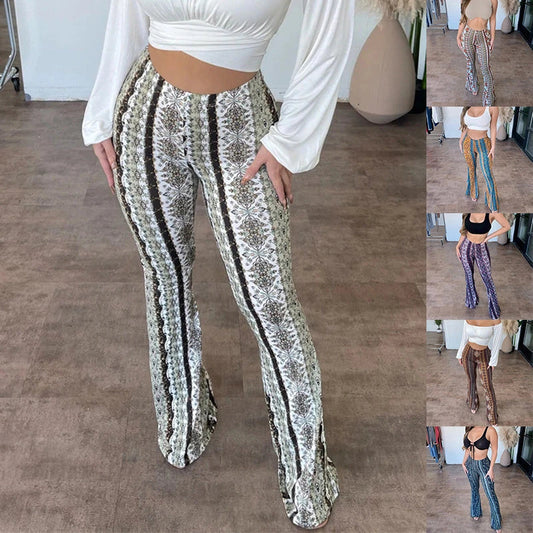 Sleek and sexy printed stretch pants for women in a variety of vibrant colors and patterns