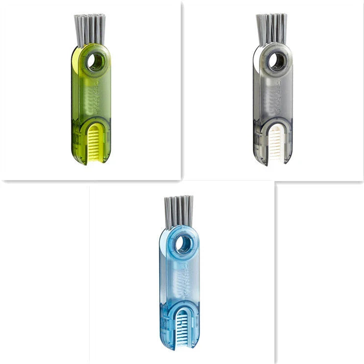 Versatile multi-purpose bottle cleaning brush set with spiral design for reaching into narrow crevices and tough-to-clean areas