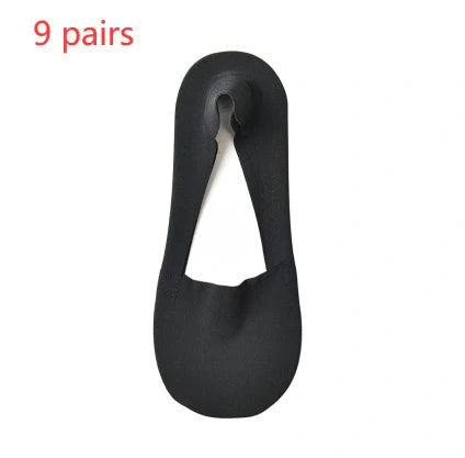 Silicone Non-Slip Shallow Boat Socks for Ladies in various colors, including black, skin, khaki, silver, and more.
