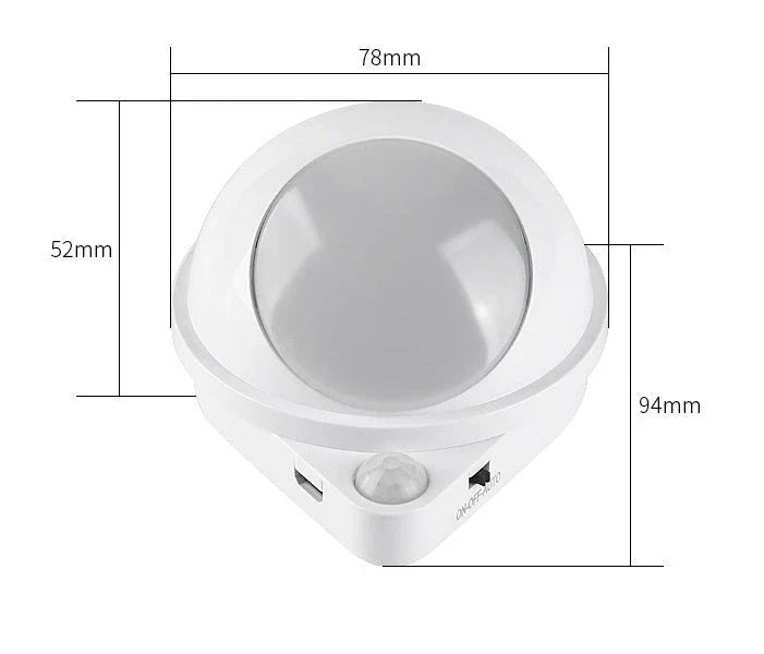 A versatile smart sensor lamp with a 360-degree rotating head and magnetic backing for easy installation on any iron surface.