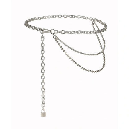 Adjustable alloy waist chain in golden and silver for summer hip hop punk styling