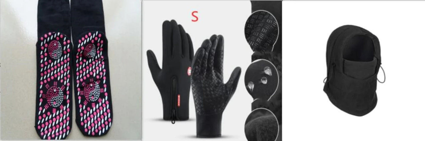 Versatile outdoor winter headwear with a warm fleece hat, face mask, and neck scarf for cold weather protection