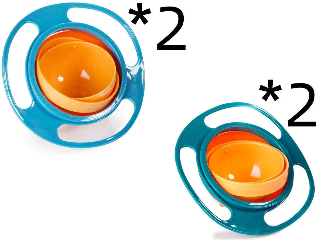 Rotating 360-degree spill-proof tableware bowl in vibrant colours