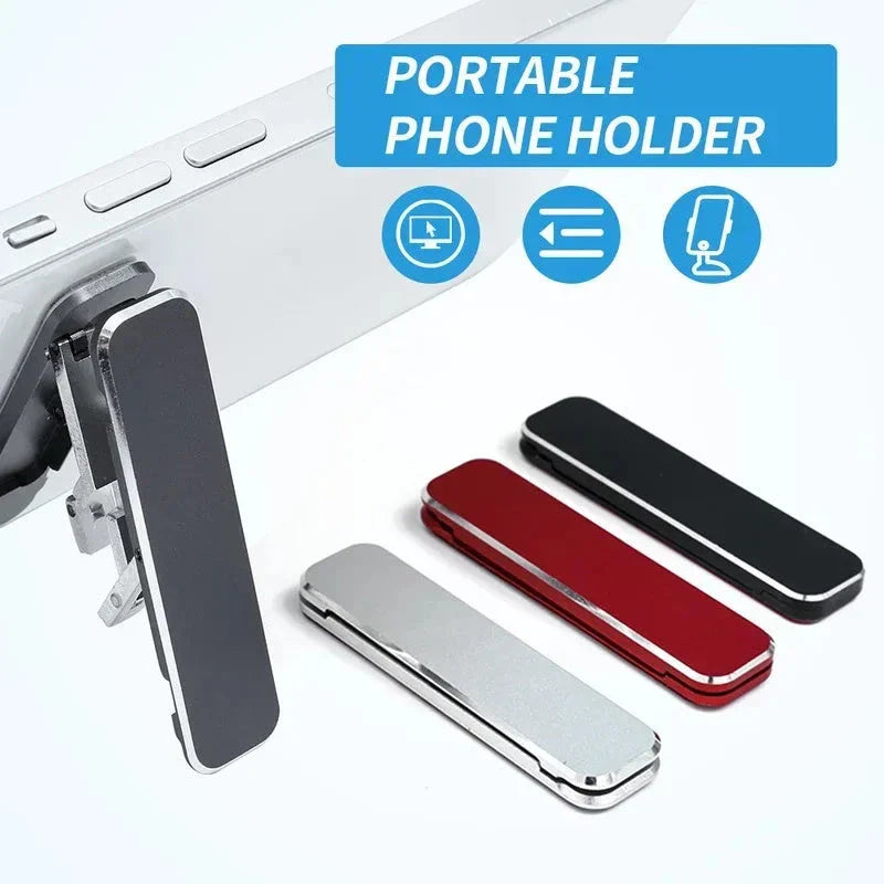 Premium aluminum alloy folding smartphone stand with adjustable viewing angle and one-second unfolding design