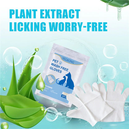 Disposable pet gloves in aluminium foil, pack of 6, for hygienic pet care