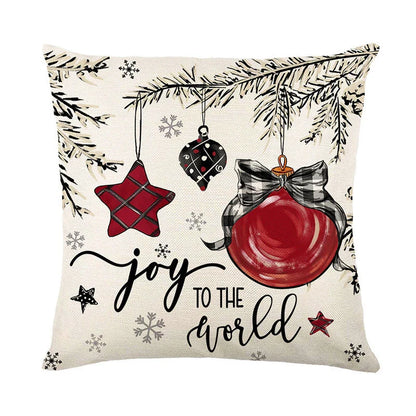 Festive Christmas throw pillow cover with a variety of vibrant holiday designs, perfect for cozy and cheerful home decor
