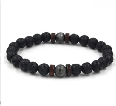 Stylish volcanic stone bracelet in various colors and designs for men