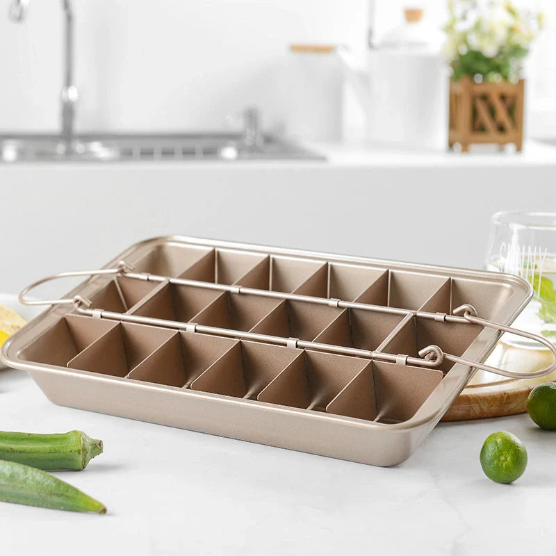 Stainless steel square brownie pan with detachable design for home baking
