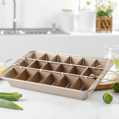 Stainless steel square brownie pan with detachable design for home baking