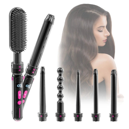 Ceramic thermal conductor curly hair sticks with black finish and wired AC power supply