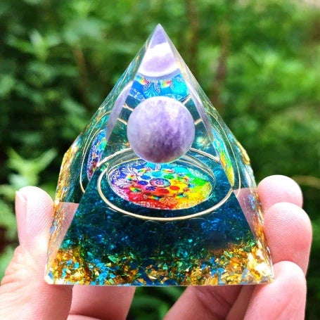 Handcrafted Natural Crystal Pyramid Energy Tower ornament for home decor