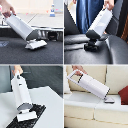 Wireless handheld vacuum cleaner in white and black with high suction power
