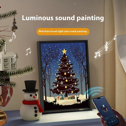 Festive Bluetooth Christmas Tree Ornament Speaker with LED Night Light and Premium Aluminum Alloy Frame