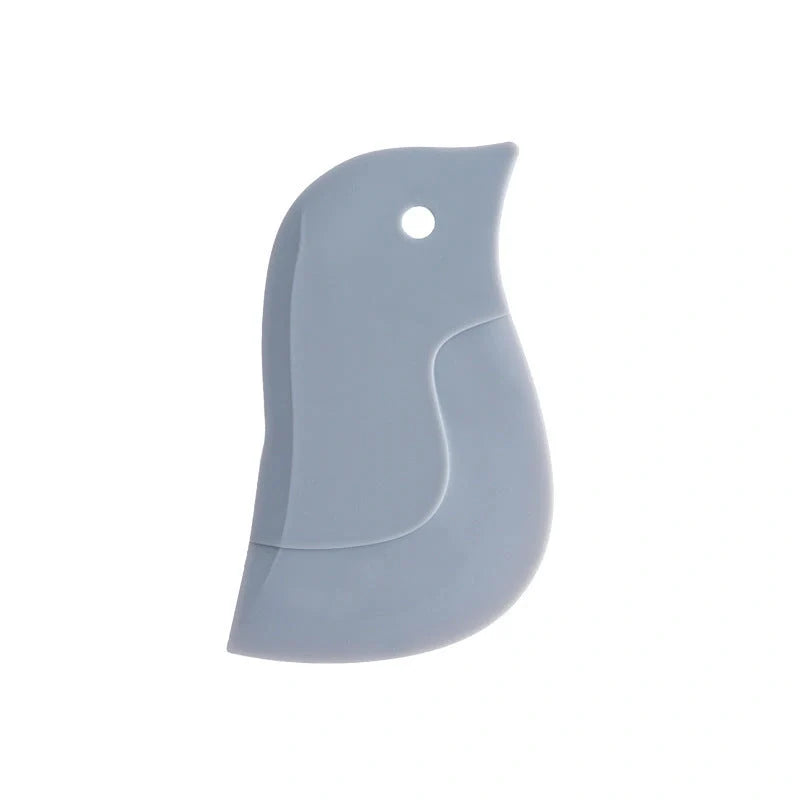 Penguin-shaped soft blade kitchen scraper for efficient cleaning
