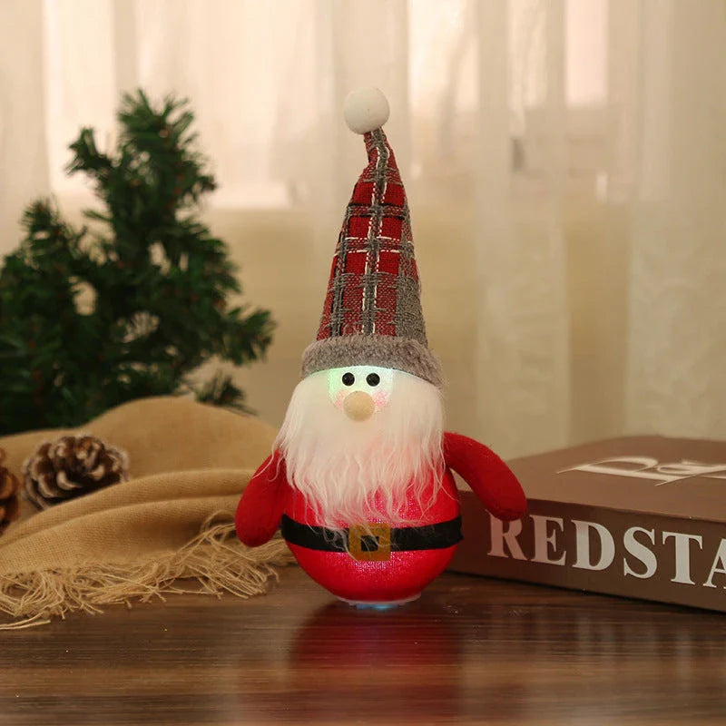 Luminous LED Christmas ornaments with Santa Claus, snowman, and reindeer designs