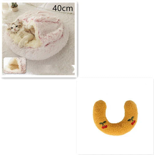 Cozy and comfortable 2-in-1 pet bed for cats and dogs, featuring plush, warm, and soft materials