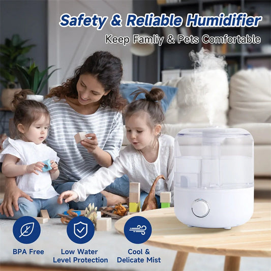 3L Mechanical Humidifier with BPA-free PVC and low water level protection